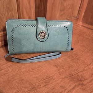 Teal Women's Wallet with Strap
